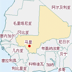 马里共和国国土面积示意图
